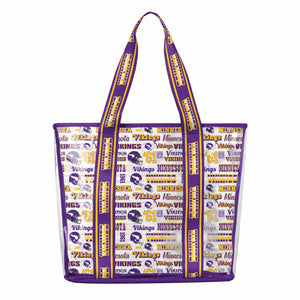 Minnesota Vikings NFL Repeat Retro Print Clear Tote Bag