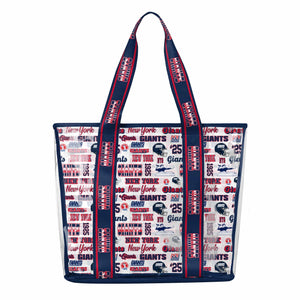 New York Giants NFL Repeat Retro Print Clear Tote Bag