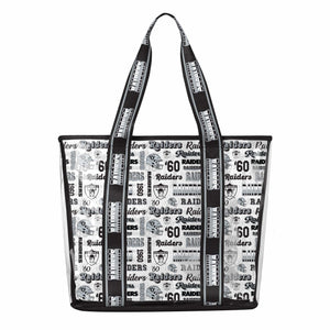 Las Vegas Raiders NFL Repeat Retro Print Clear Tote Bag