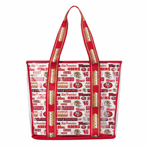 San Francisco 49ers NFL Repeat Retro Print Clear Tote Bag