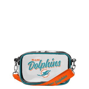 Miami Dolphins NFL Monty Script Clear Crossbody Bag