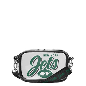 New York Jets NFL Monty Script Clear Crossbody Bag