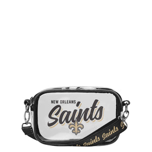 New Orleans Saints NFL Monty Script Clear Crossbody Bag