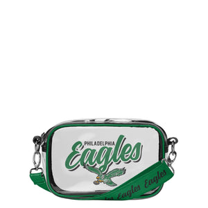 Philadelphia Eagles NFL Kelly Green Monty Script Clear Crossbody Bag