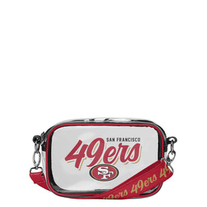 San Francisco 49ers NFL Monty Script Clear Crossbody Bag