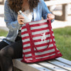 Alabama Crimson Tide NCAA Team Stripe Canvas Tote Bag