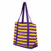 LSU Tigers NCAA Team Stripe Canvas Tote Bag