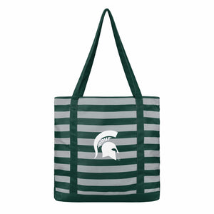 Michigan State Spartans NCAA Team Stripe Canvas Tote Bag