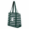 Michigan State Spartans NCAA Team Stripe Canvas Tote Bag