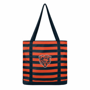 Chicago Bears NFL Team Stripe Canvas Tote Bag