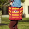 Kansas City Chiefs NFL Team Stripe Canvas Tote Bag