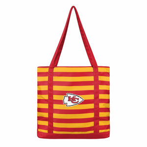 Kansas City Chiefs NFL Team Stripe Canvas Tote Bag