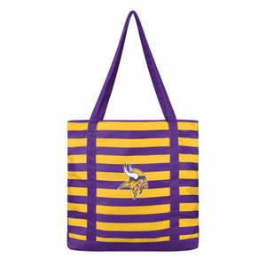 Minnesota Vikings NFL Team Stripe Canvas Tote Bag
