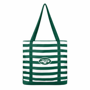New York Jets NFL Team Stripe Canvas Tote Bag