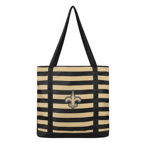 New Orleans Saints NFL Team Stripe Canvas Tote Bag