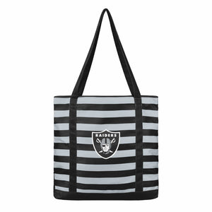 Las Vegas Raiders NFL Team Stripe Canvas Tote Bag