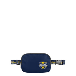 Michigan Wolverines NCAA 2023 Football National Champions Team Wordmark Crossbody Belt Bag