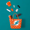 Miami Dolphins NFL Big Logo Mini Print Tailgate Tote Bag (PREORDER - SHIPS END OF JUNE)