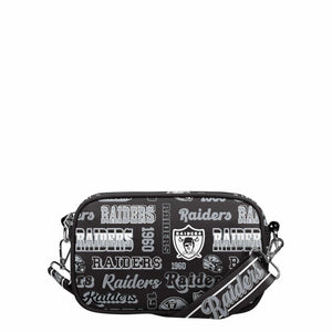 Las Vegas Raiders NFL Repeat Retro Print Nylon Crossbody Bag (PREORDER - SHIPS EARLY DECEMBER)