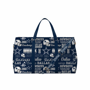 Dallas Cowboys NFL Repeat Retro Print Nylon Weekender Duffle Bag (PREORDER - SHIPS MID MARCH)