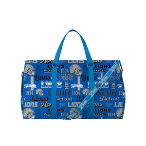 Detroit Lions NFL Repeat Retro Print Nylon Weekender Duffle Bag (PREORDER - SHIPS MID MARCH)