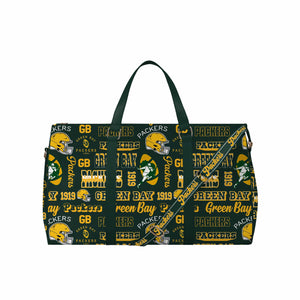 Green Bay Packers NFL Repeat Retro Print Nylon Weekender Duffle Bag (PREORDER - SHIPS MID MARCH)