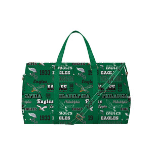 Philadelphia Eagles NFL Retro Repeat Retro Print Nylon Weekender Duffle Bag (PREORDER - SHIPS MID MARCH)