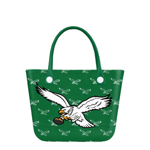 Philadelphia Eagles NFL Kelly Green Big Logo Mini Print Tailgate Tote Bag
