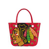 Chicago Blackhawks NHL Big Logo Mini Print Tailgate Tote Bag (PREORDER - SHIPS LATE DECEMBER)