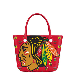 Chicago Blackhawks NHL Big Logo Mini Print Tailgate Tote Bag