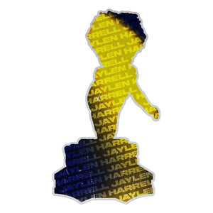 Michigan Wolverines NCAA Jaylen Harrell 2023 Football Blue Uniform Student Athlete Bobblehead