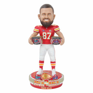 Kansas City Chiefs NFL Super Bowl LVIII Champions Travis Kelce Bobblehead