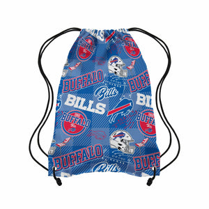 Buffalo Bills NFL Thematic Repeat Print Drawstring Backpack