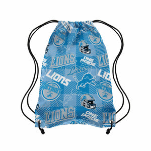 Detroit Lions NFL Thematic Repeat Print Drawstring Backpack