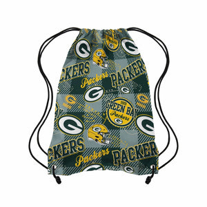 Green Bay Packers NFL Thematic Repeat Print Drawstring Backpack