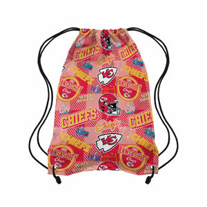 Kansas City Chiefs NFL Thematic Repeat Print Drawstring Backpack