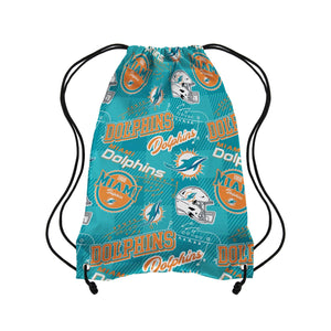 Miami Dolphins NFL Thematic Repeat Print Drawstring Backpack