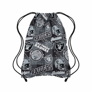 Las Vegas Raiders NFL Thematic Repeat Print Drawstring Backpack
