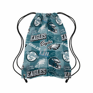 Philadelphia Eagles NFL Thematic Repeat Print Drawstring Backpack