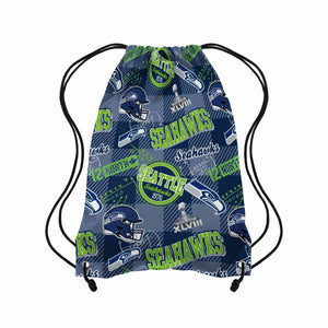 Seattle Seahawks NFL Thematic Repeat Print Drawstring Backpack