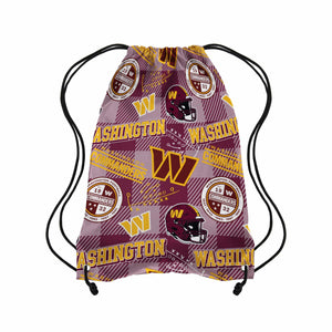 Washington Commanders NFL Thematic Repeat Print Drawstring Backpack