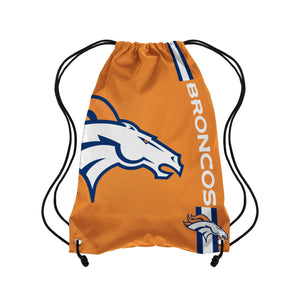 Denver Broncos NFL Orange Alternate Color Big Logo Drawstring Backpack