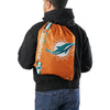 Miami Dolphins NFL Orange Alternate Color Big Logo Drawstring Backpack