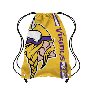 Minnesota Vikings NFL Yellow Alternate Color Big Logo Drawstring Backpack