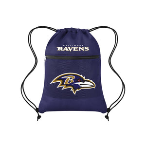 Baltimore Ravens NFL Mesh Pocket Drawstring Backpack (PREORDER - SHIPS MID AUGUST)