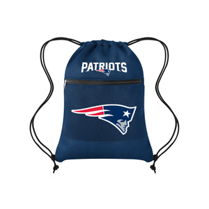 New England Patriots NFL Mesh Pocket Drawstring Backpack (PREORDER - SHIPS MID AUGUST)