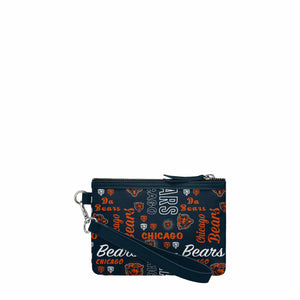 Chicago Bears NFL Spirited Style Printed Collection Repeat Logo Wristlet