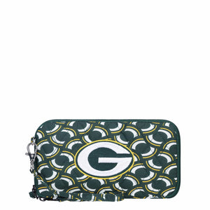 Green Bay Packers NFL Quilted Printed Wristlet