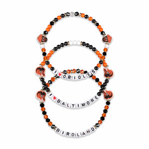 Baltimore Orioles MLB 3 Pack Friendship Bracelet