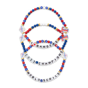 Texas Rangers MLB 2023 World Series Champions 3 Pack Friendship Bracelet